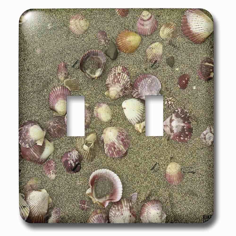 Double Toggle Wallplate With Sea Shells On The Sand