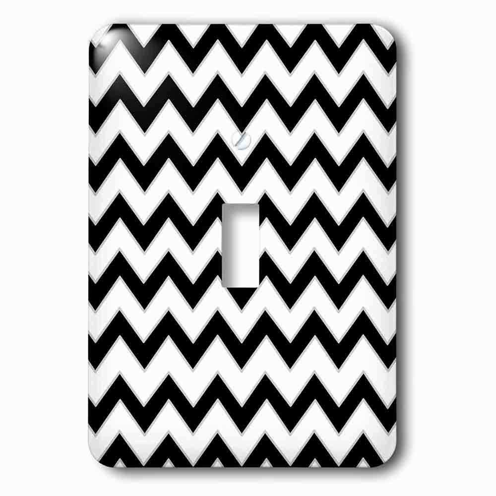 Single Toggle Wallplate With Chevron Pattern Black And White Zigzag