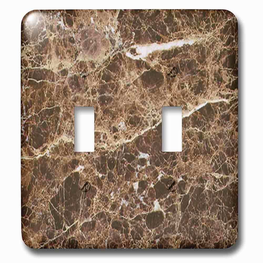 Double Toggle Wallplate With Emperador Dark Marble Print