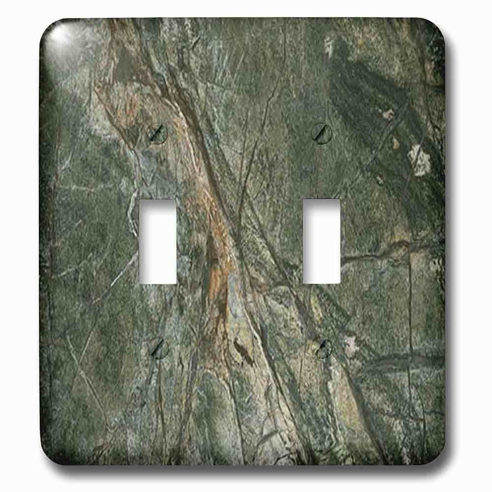 Double Toggle Wallplate With Rainforest Green Marble Print