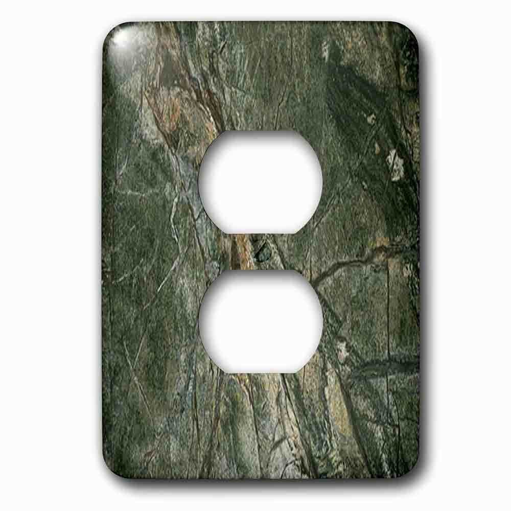 Single Duplex Outlet With Rainforest Green Marble Print
