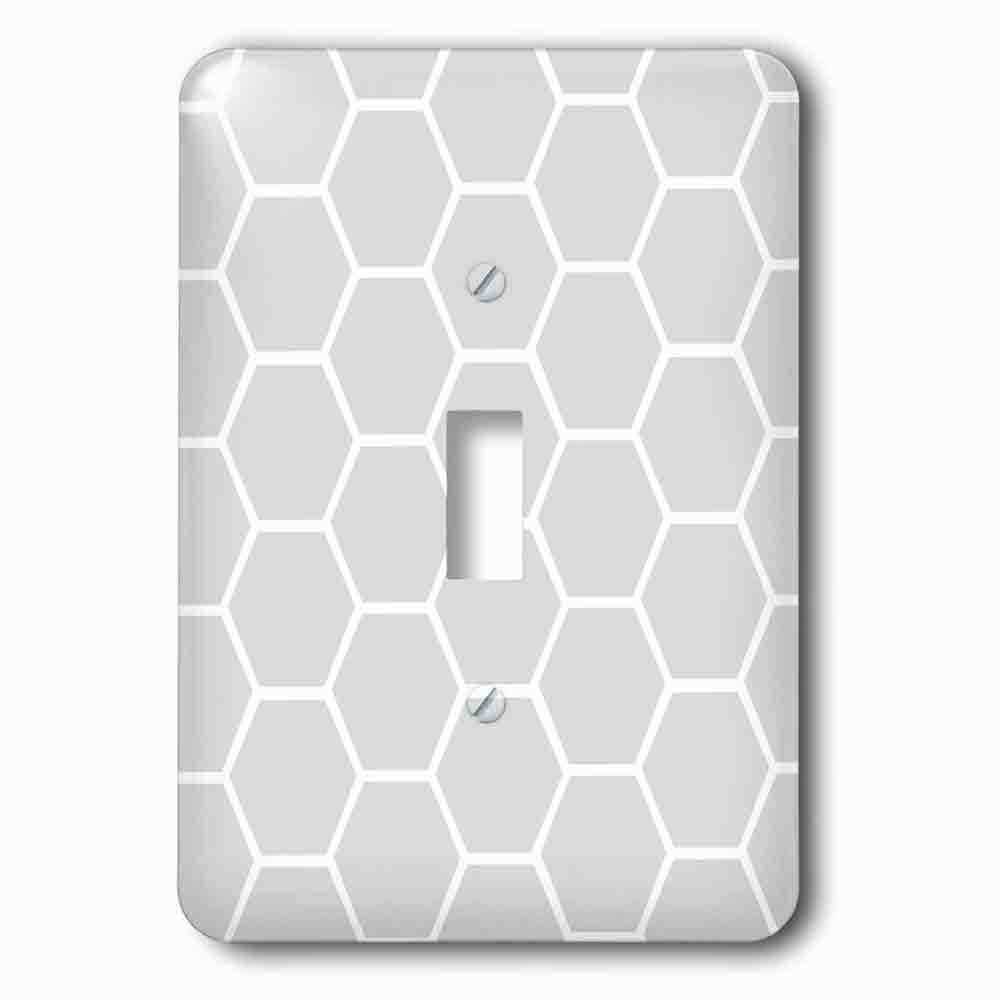 Single Toggle Wallplate With Gray Honeycomb Hexagon Pattern Contemporary Grey Honey Comb Modern Bee Hive Geometric Hexagons