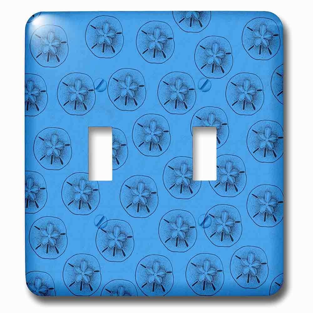 Double Toggle Wallplate With Blue Sand Dollars Beach Nautical Art