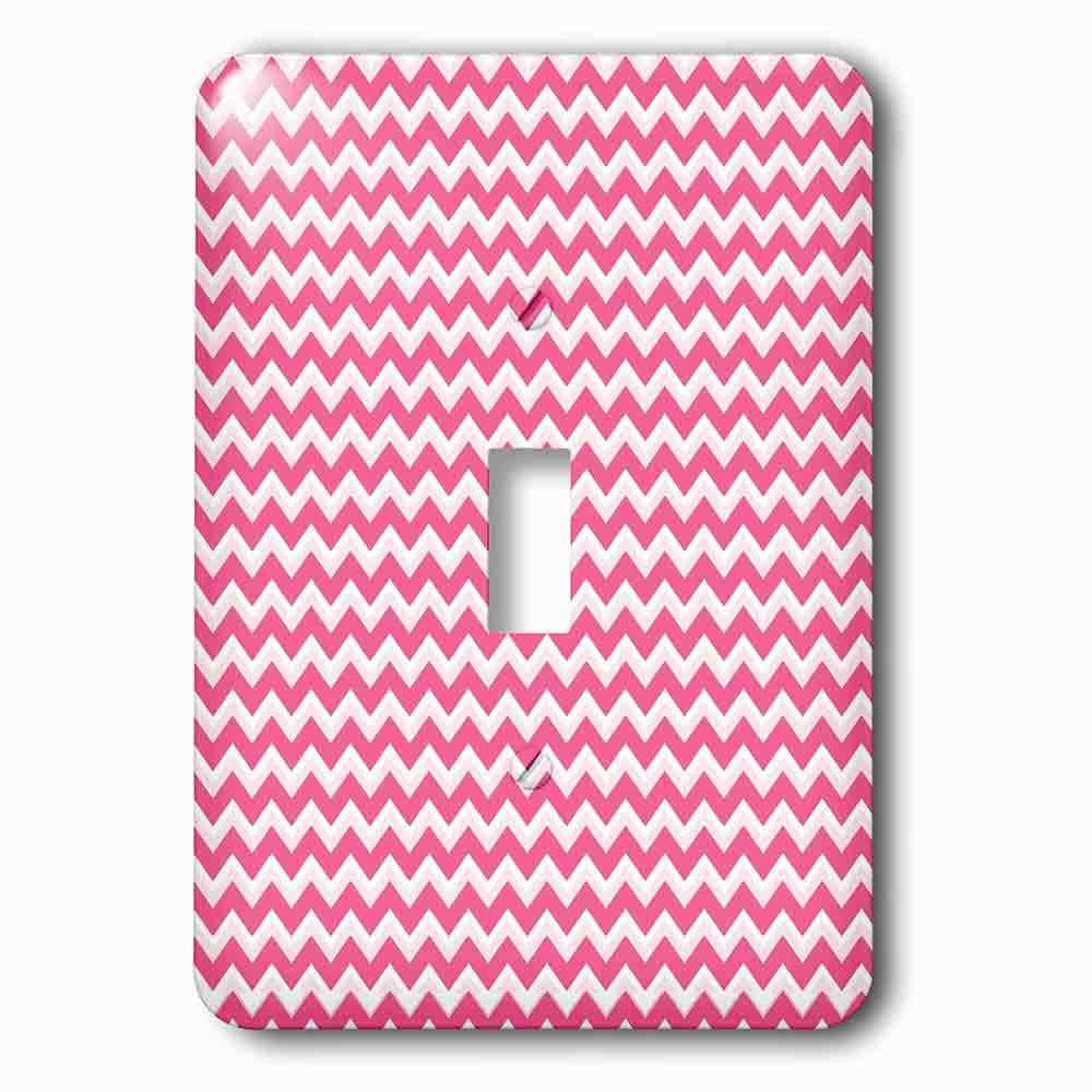 Single Toggle Wallplate With Chic Chevron Pink And White Zigzag Girly Art