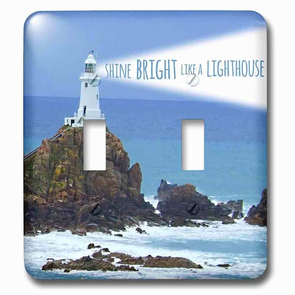 Double Toggle Wallplate With Shine Bright Like A Lighthouse Inspiring Motivational Motivating Nautical Word Saying Light House