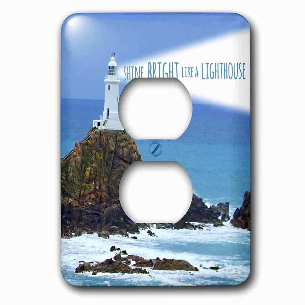 Single Duplex Outlet With Shine Bright Like A Lighthouse Inspiring Motivational Motivating Nautical Word Saying Light House
