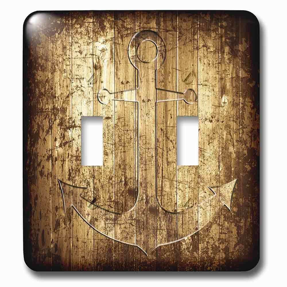 Double Toggle Wallplate With Anchor On Wood Photo