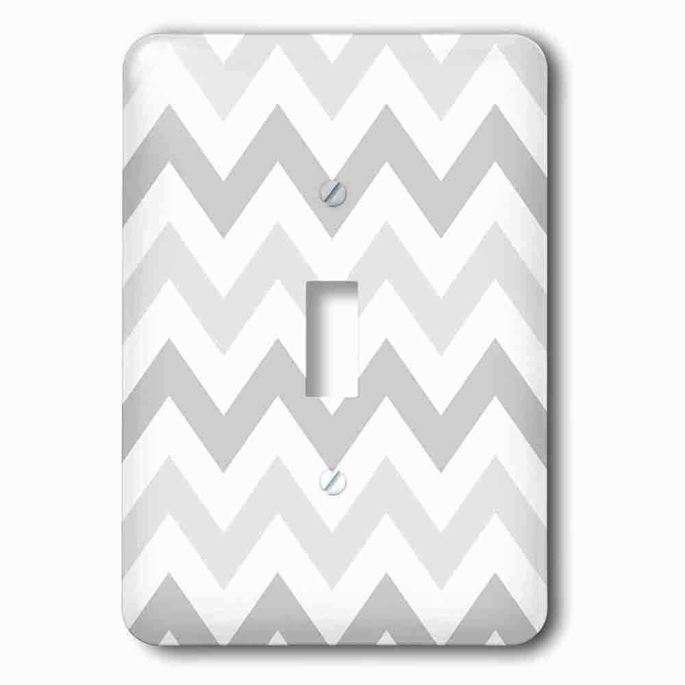 Single Toggle Wallplate With Light Shades Of Grey Chevron Zig Zag Pattern Pastel Gray Zigzags