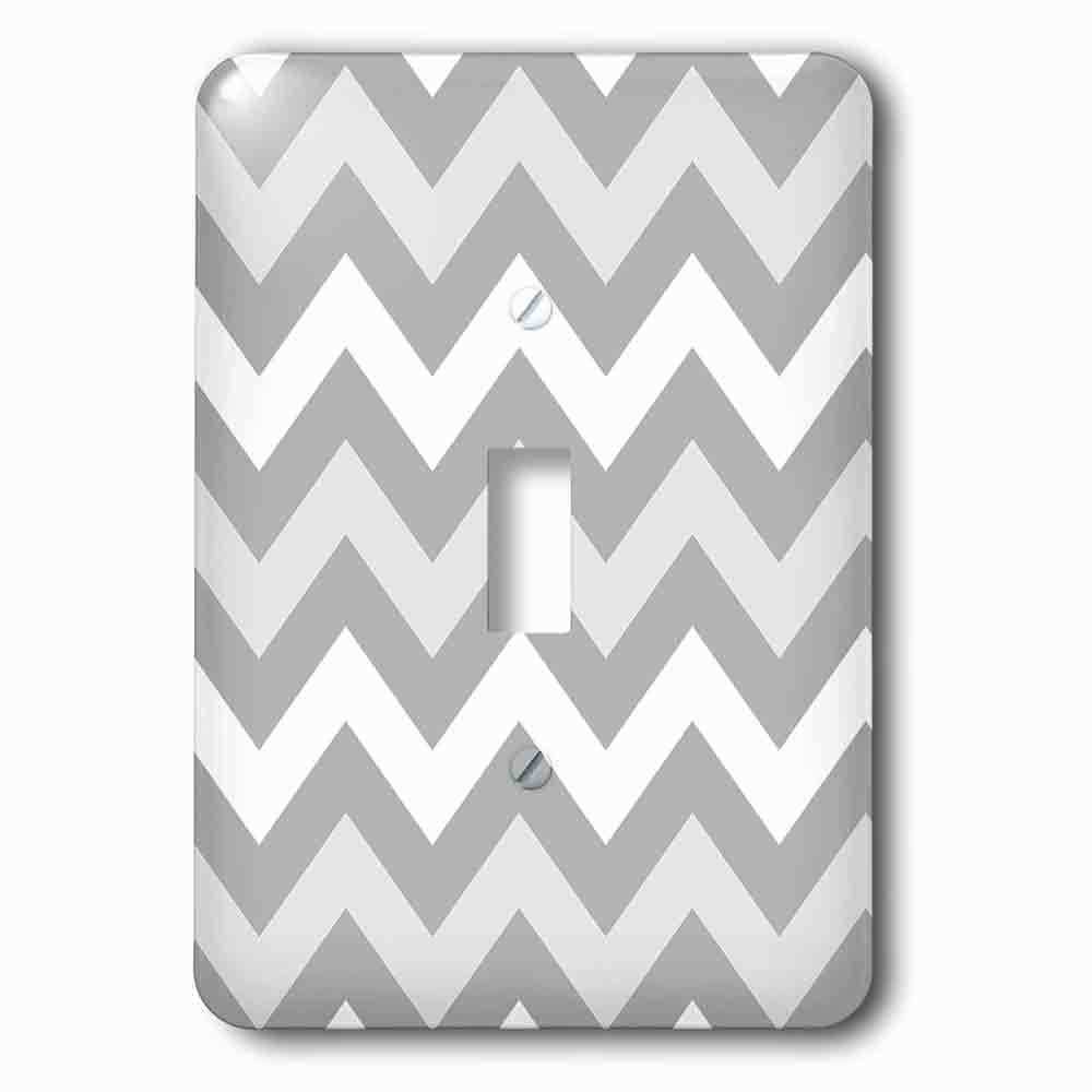 Single Toggle Wallplate With Shades Of Gray Chevron Zig Zag Pattern Light Pastel Grey Zigzags