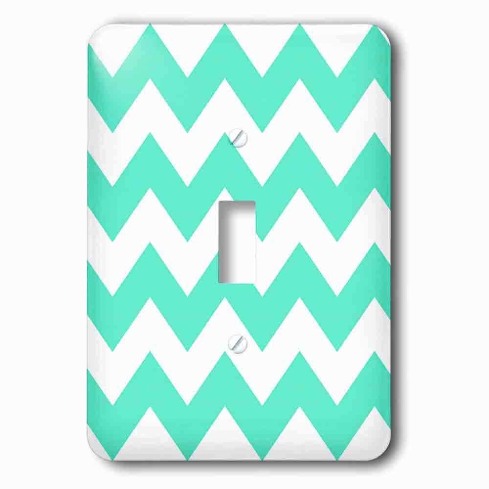 Single Toggle Wallplate With Mint And White Chevron Pattern