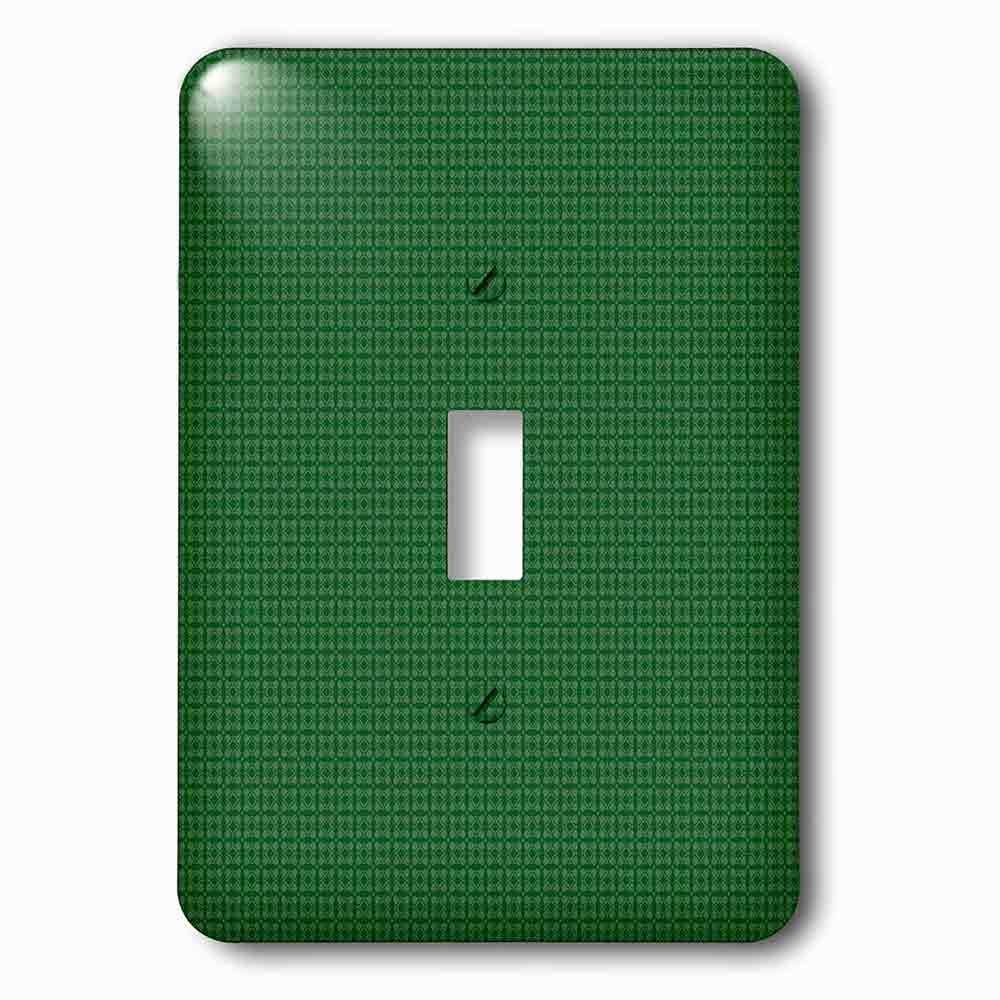 Single Toggle Wallplate With Dark Green And Light Green Square Patterns