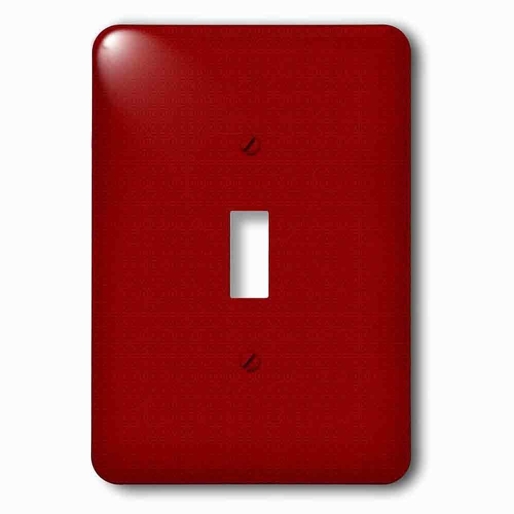 Single Toggle Wallplate With Dark Red And Light Red Square Patterns