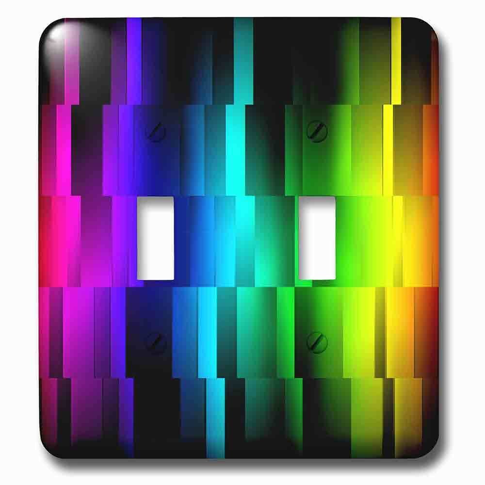 Double Toggle Wallplate With Prism Fractions A Spectrum Of Colors Displayed In Geometric Section