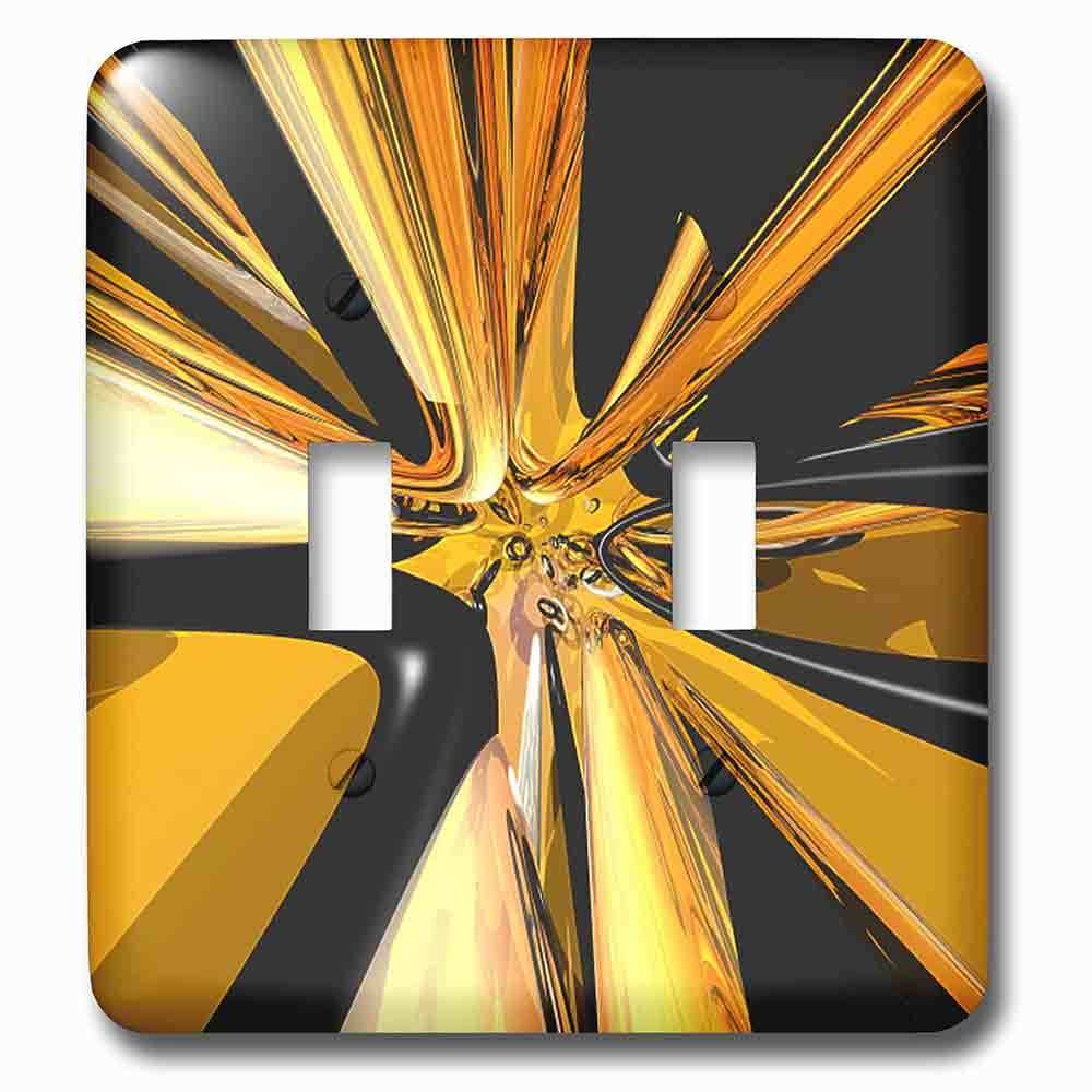 Double Toggle Wallplate With Black And Tan Digital Art Of Black And Tan Colored Rings In A Stretched Perspective