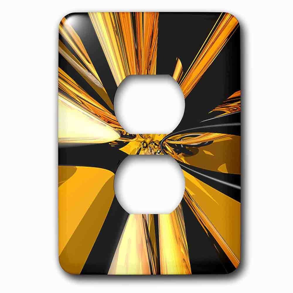 Single Duplex Outlet With Black And Tan Digital Art Of Black And Tan Colored Rings In A Stretched Perspective
