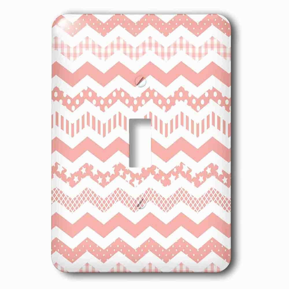 Single Toggle Wallplate With Coral Chevron Zigzag Pattern With A Twist Cute Patterned Zig Zags