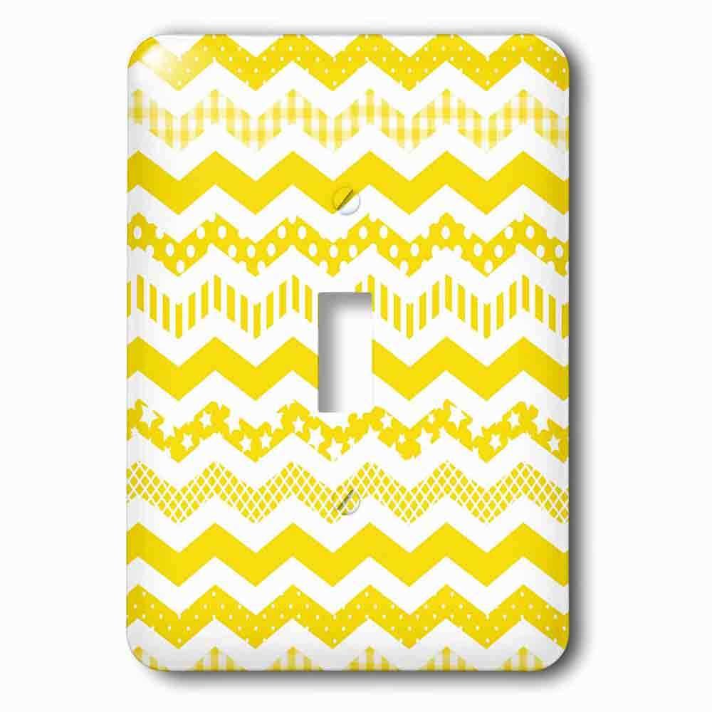 Single Toggle Wallplate With Yellow Chevron Zigzag Pattern With A Twist Cute Patterned Zig Zags