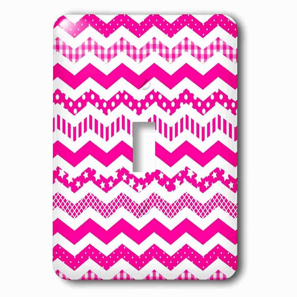 Single Toggle Wallplate With Hot Pink Chevron Zigzag Pattern With A Twist Cute Patterned Zig Zags