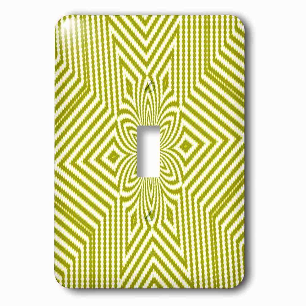 Single Toggle Wallplate With Textile Pattern Lime Green And White Large Star