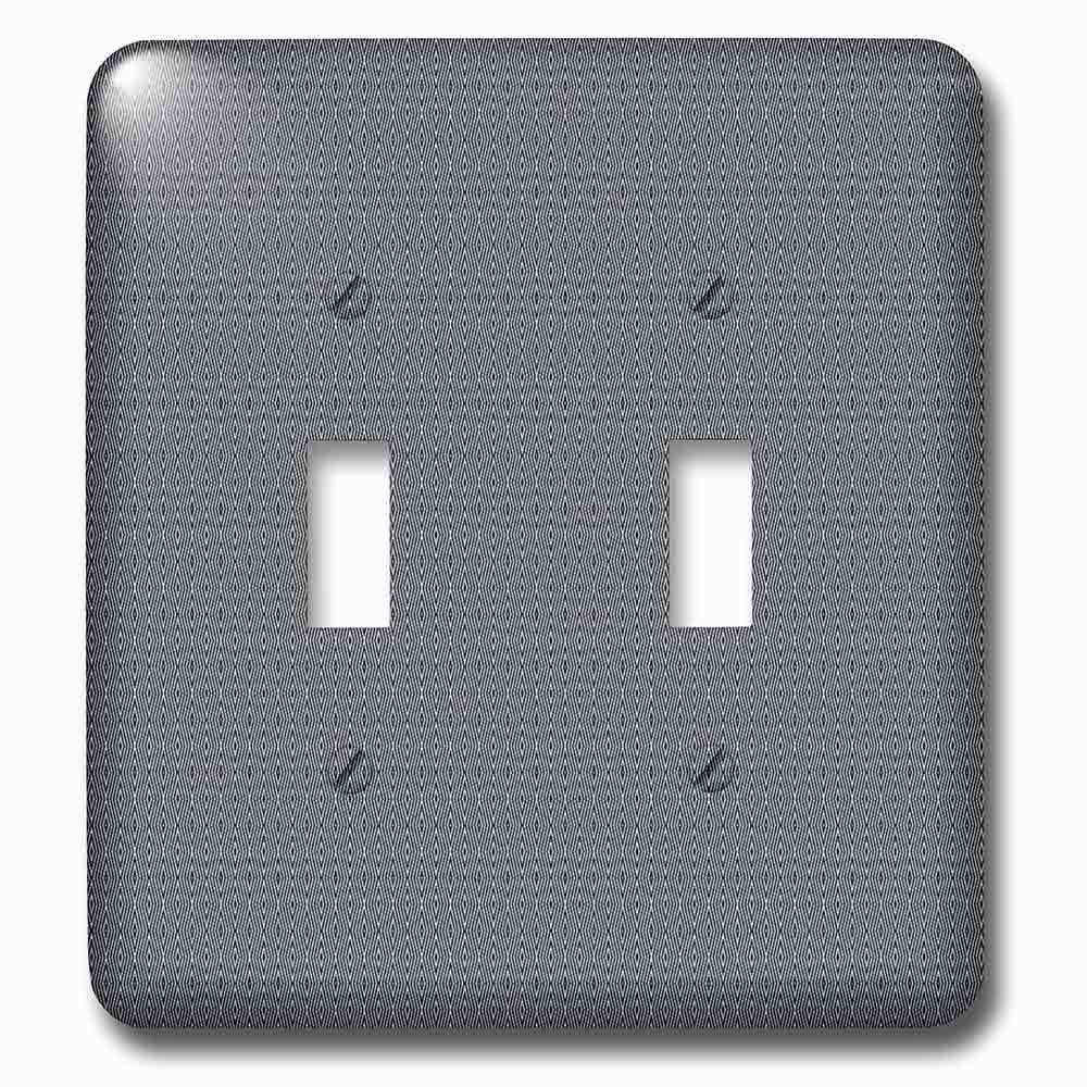 Double Toggle Wallplate With Textile Pattern Gray And White