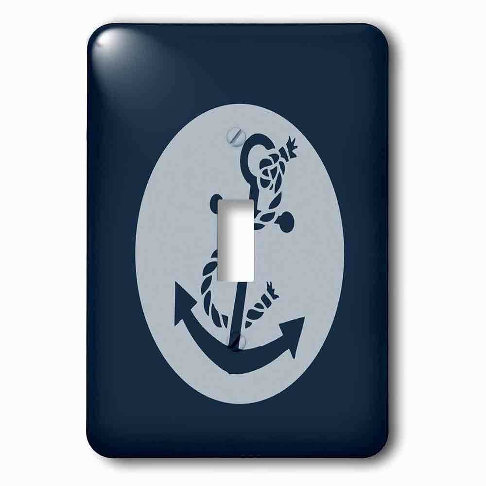 Single Toggle Wallplate With Nautical Navy Blue Anchor