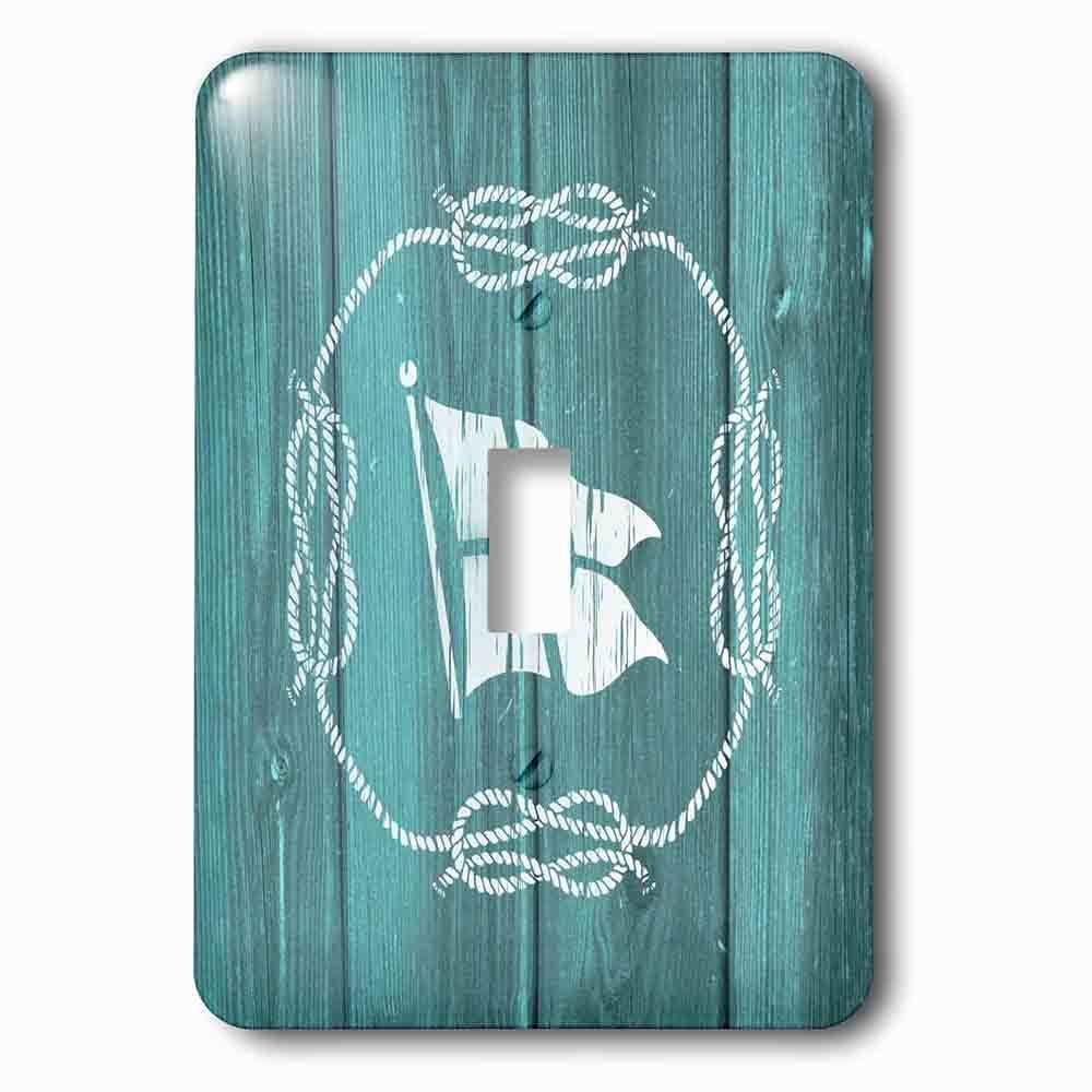 Single Toggle Wallplate With White Flag With Anchor Detail And Knotted Ropenot Real Wood