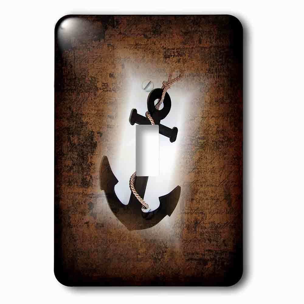 Single Toggle Wallplate With Image Of Aged Anchor With Rope On Antique Background