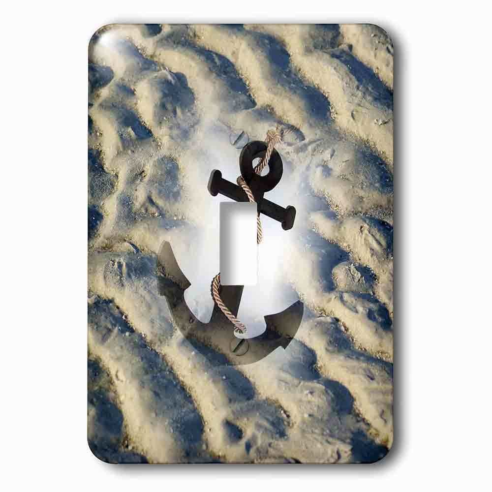 Single Toggle Wallplate With Image Of Roped Anchor Super Imposed On Beach Sand