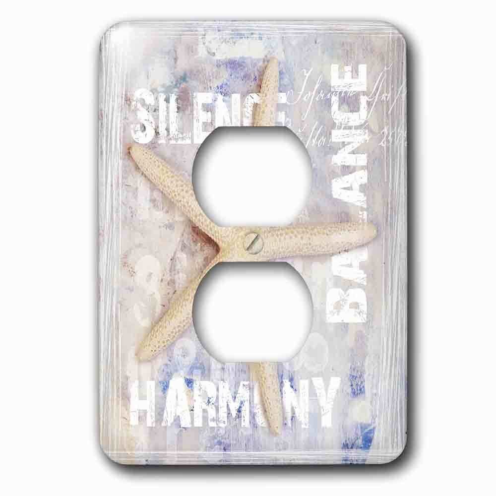 Single Duplex Outlet With Nautical Style Painting Pastel Colors Starfish