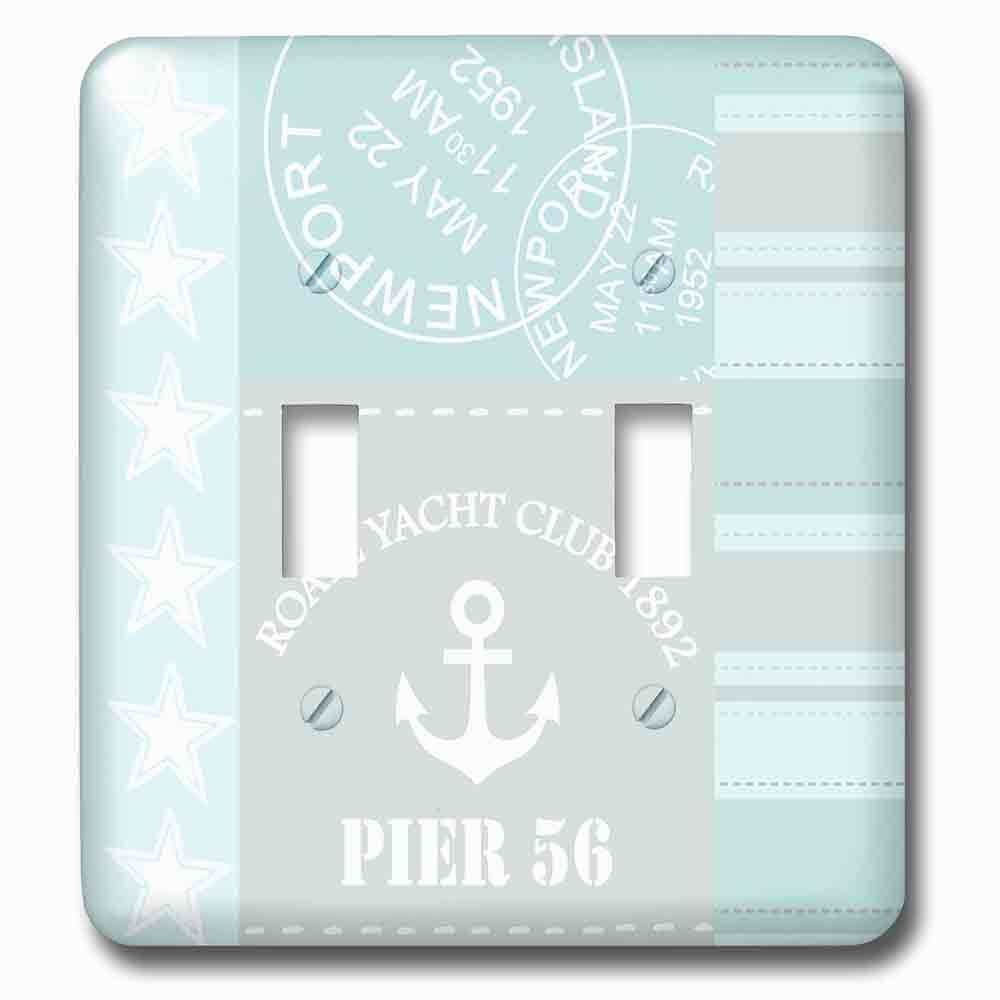 Double Toggle Wallplate With Nautical Graphic With Typography