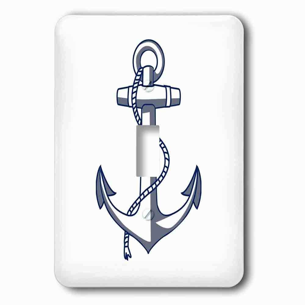 Single Toggle Wallplate With Nautical Anchor Ocean Theme