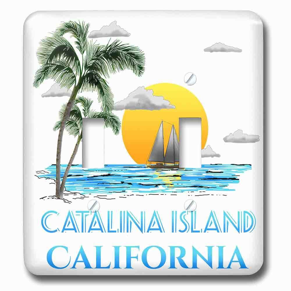 Double Toggle Wallplate With Nautical Sailing Beach Design For The Catalina Islands, California.