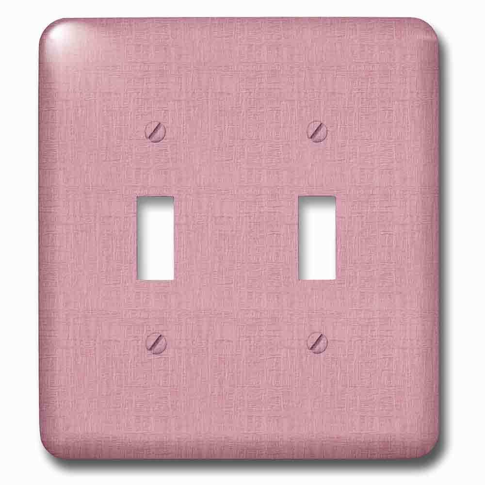 Double Toggle Wallplate With Textured Look Salmon Pink Solid Color