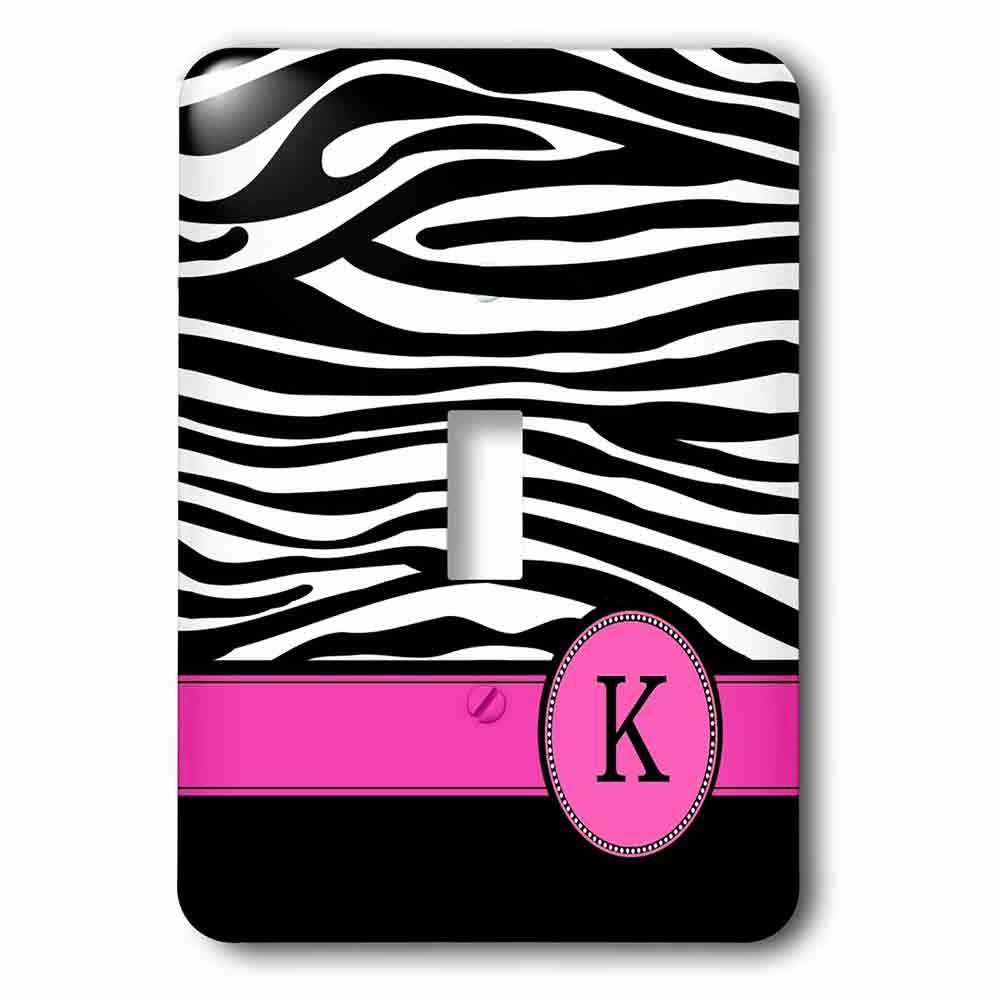 Single Toggle Switch Plate With Hot Pink Personalized Letter "K" Monogrammed