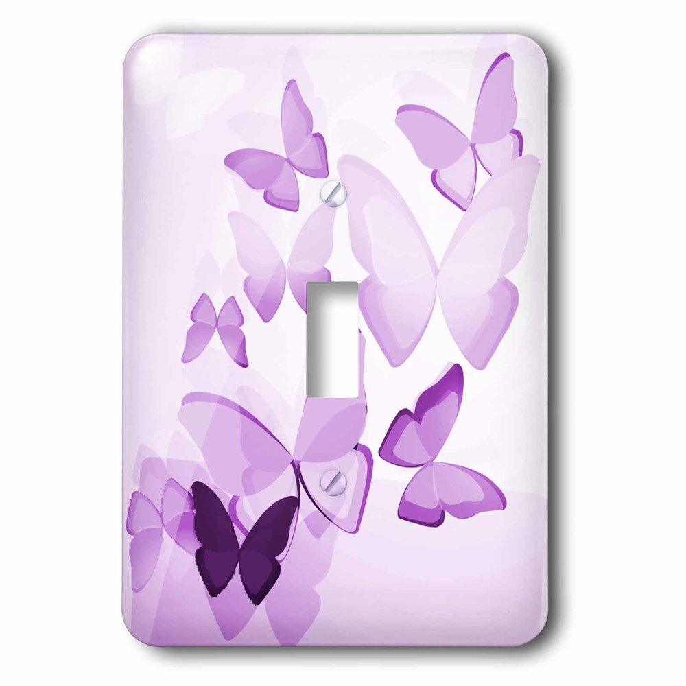 Single Toggle Switchplate With Transparent Purple Butterflies