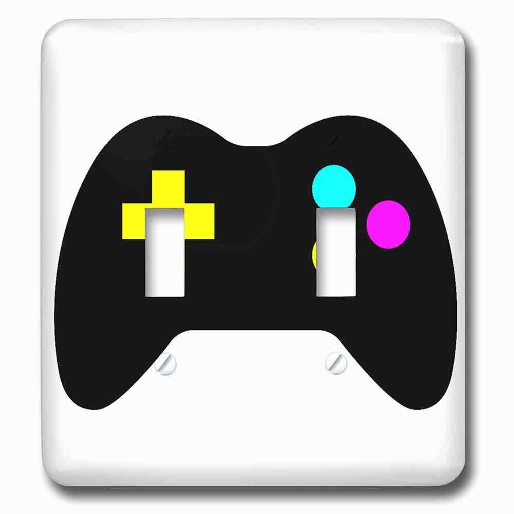 Double Toggle Wallplate With Cmyk Gamer Control Icon Graphic Cartoon