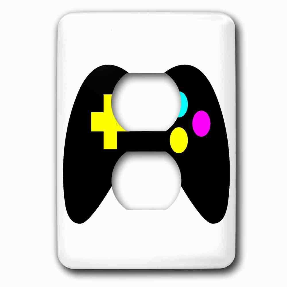 Single Duplex Outlet With Cmyk Gamer Control Icon Graphic Cartoon
