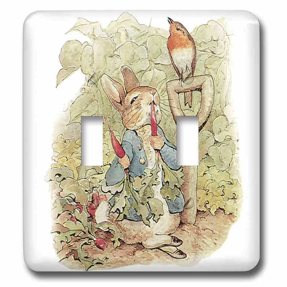 Double Toggle Switchplate With Peter Rabbit In The Garden