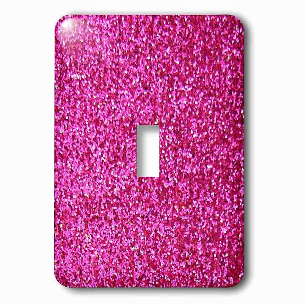 Single Toggle Wallplate With Hot Pink Faux Glitter Photo Of Glittery Texture Girly Trendy Glamorous Sparkly Bling Effect
