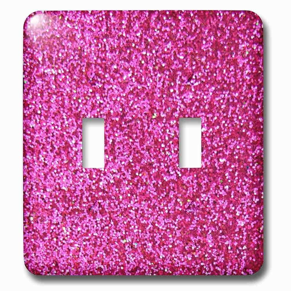 Double Toggle Switchplate With Hot Pink Faux Glitter