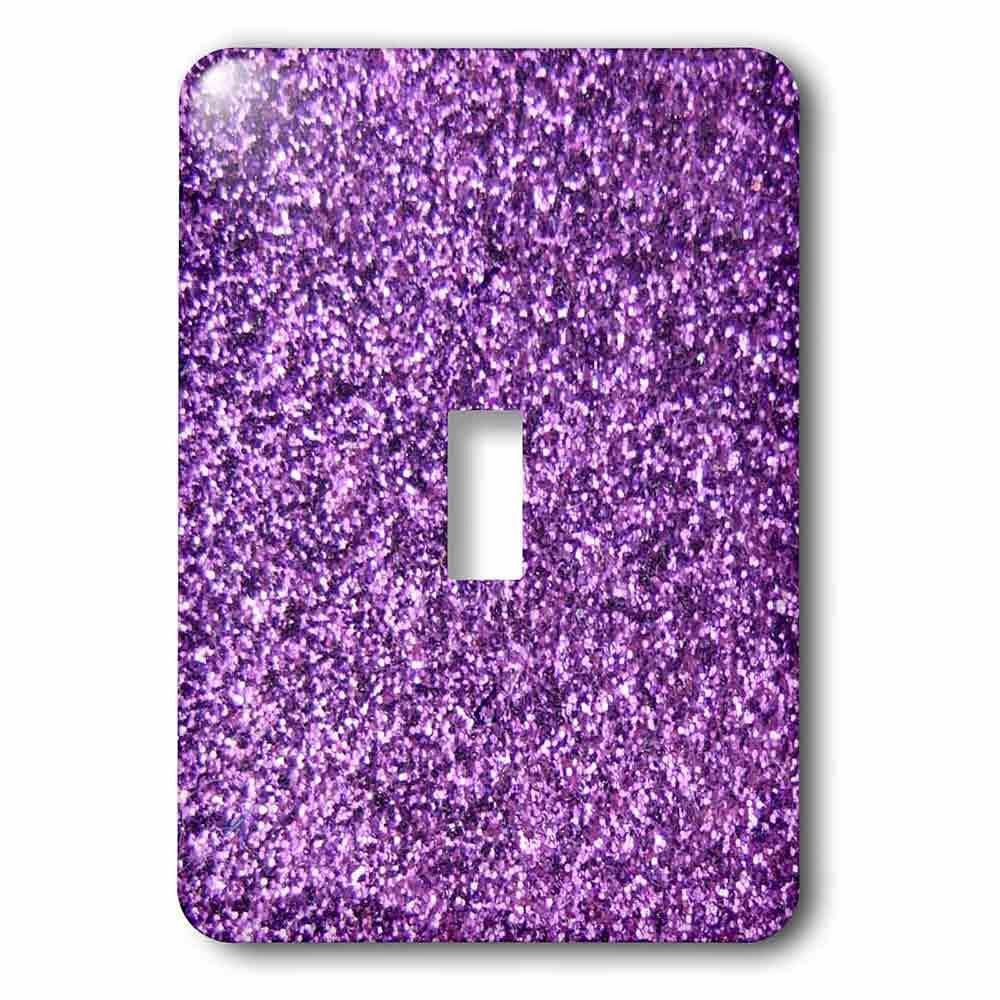 Single Toggle Switchplate With Purple Faux Glitter