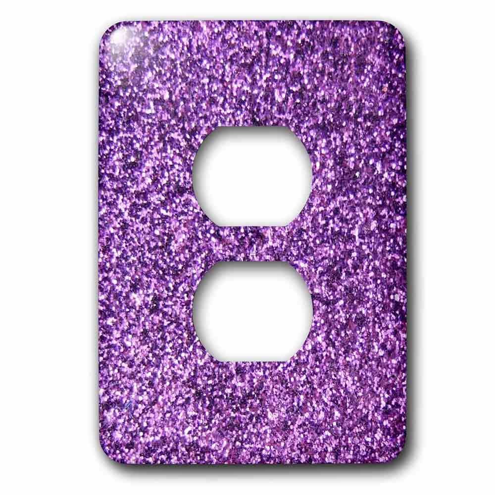 Single Duplex Switchplate With Purple Faux Glitter