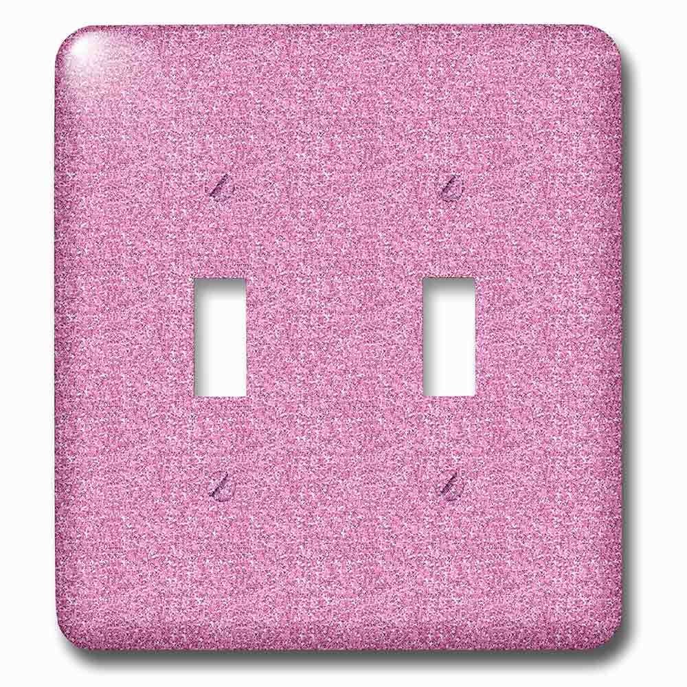 Double Toggle Wallplate With Girly Pink Glitter Glitzy Glam Sparkly Art