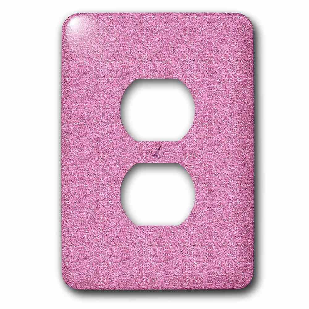 Single Duplex Switchplate With Pink Glitter Glitzy Glam Sparkly Art