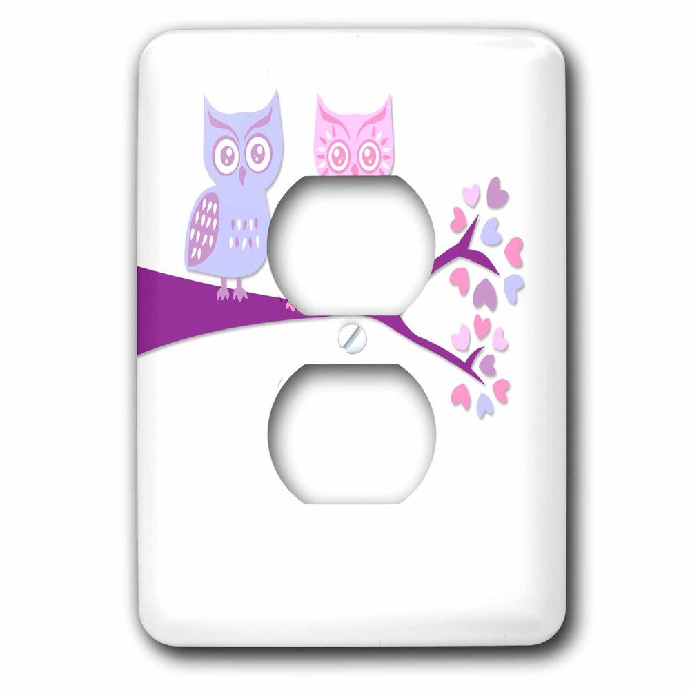 Single Duplex Switchplate With Cute Owl Family With Baby Girl