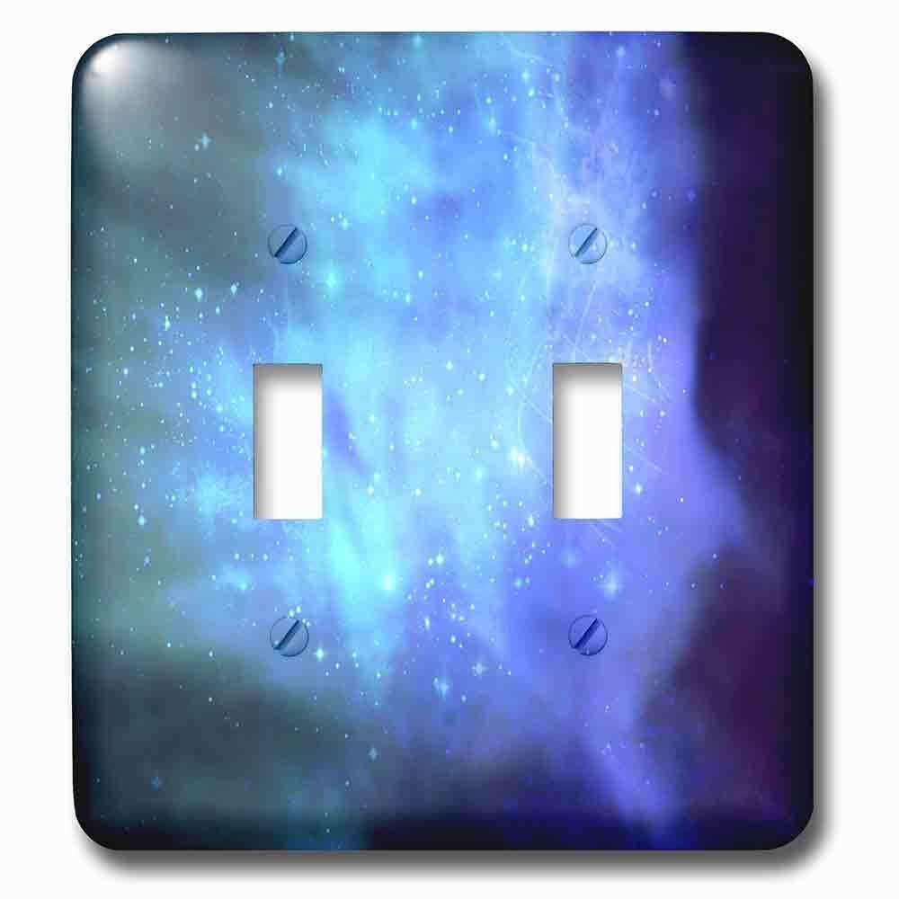 Double Toggle Wallplate With Blue Space With Stars Outer Space Texture Magical Galaxies Nebulas Science Fiction Sci-Fi