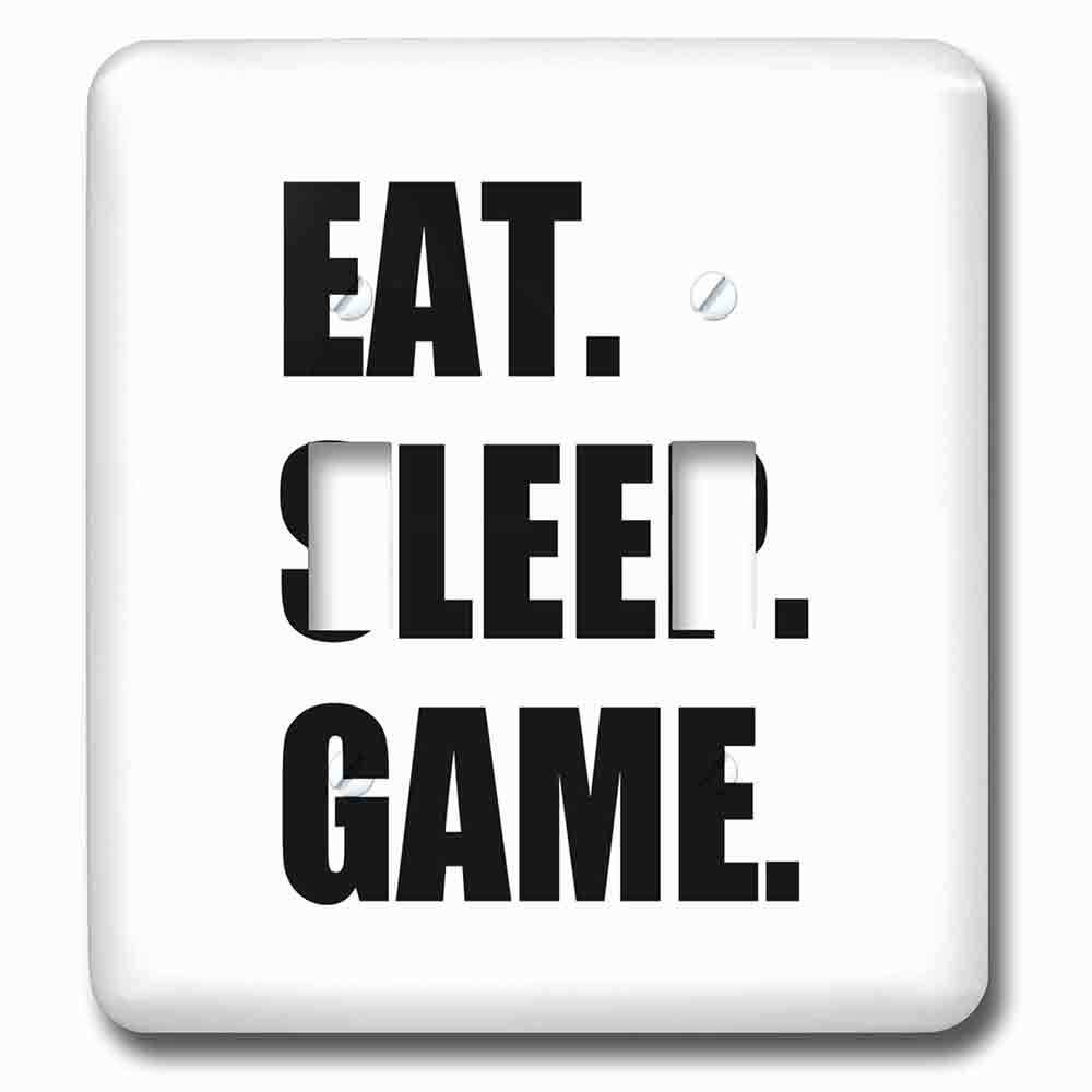 Double Toggle Wallplate With Eat Sleep Game Fun Gifts For Gamers Black Text Video Pro-Gamer