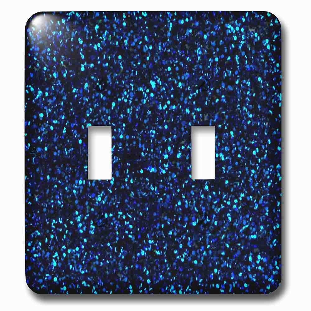 Double Toggle Wallplate With Print Of Navy Blue Sequins