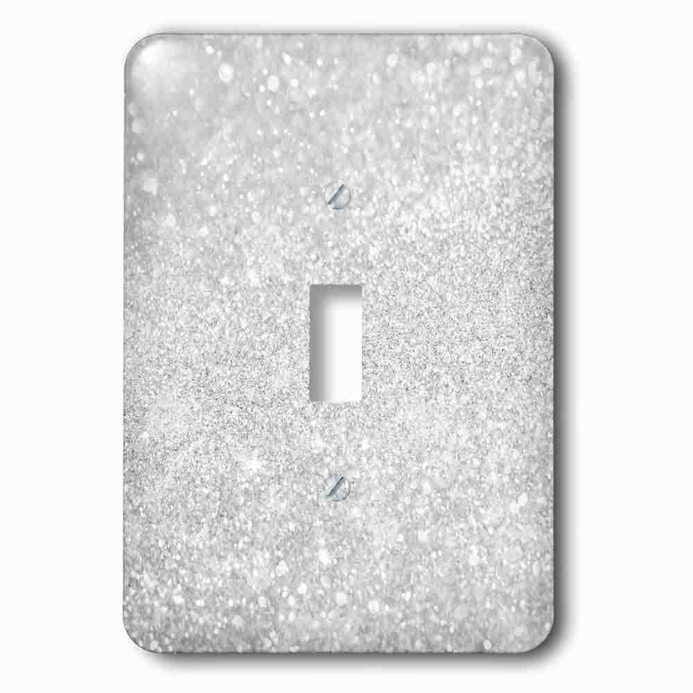 Single Toggle Wallplate With Image Of Silver Sparkly Style In Luxury