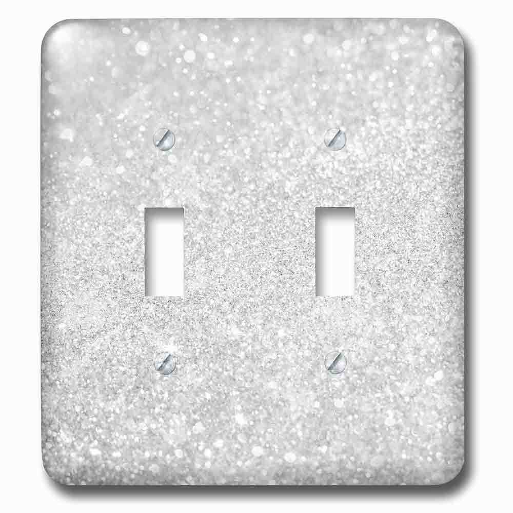 Double Toggle Wallplate With Image Of Silver Sparkly Style In Luxury
